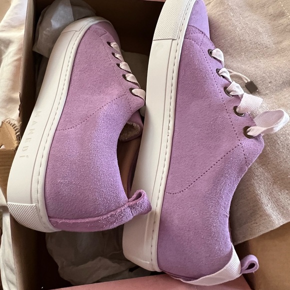 NIB Manebi sneakers in purple suede color called Lilac size 38 Euro US 8 - Picture 4 of 9
